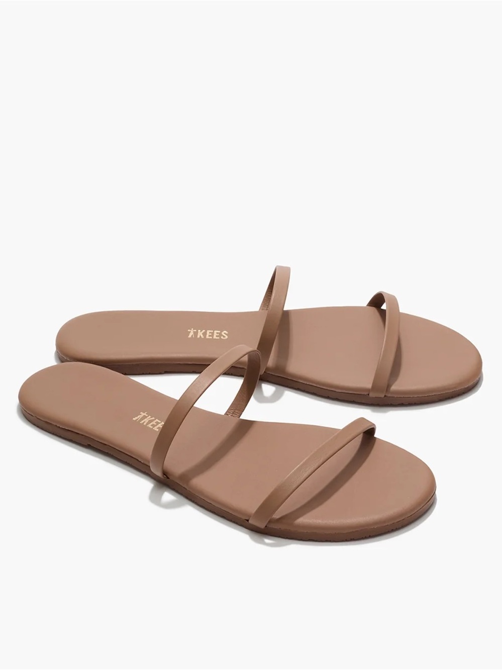 TKEES Gemma Double-Strap Sandals in Tan